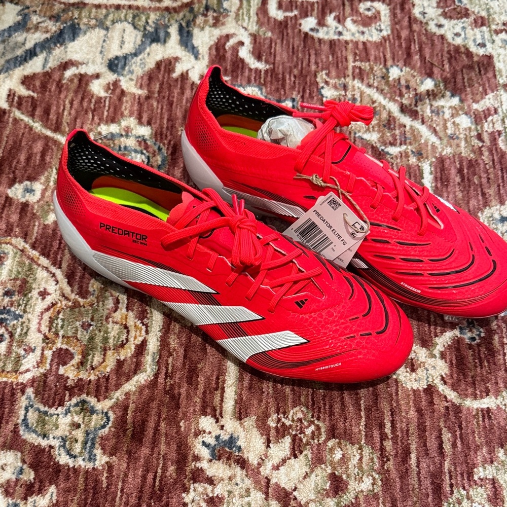 Adidas Predator Red and White Athletic Shoes